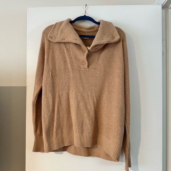 Aerie Classic Tan Waffle Knit Sweater - Picture 1 of 4